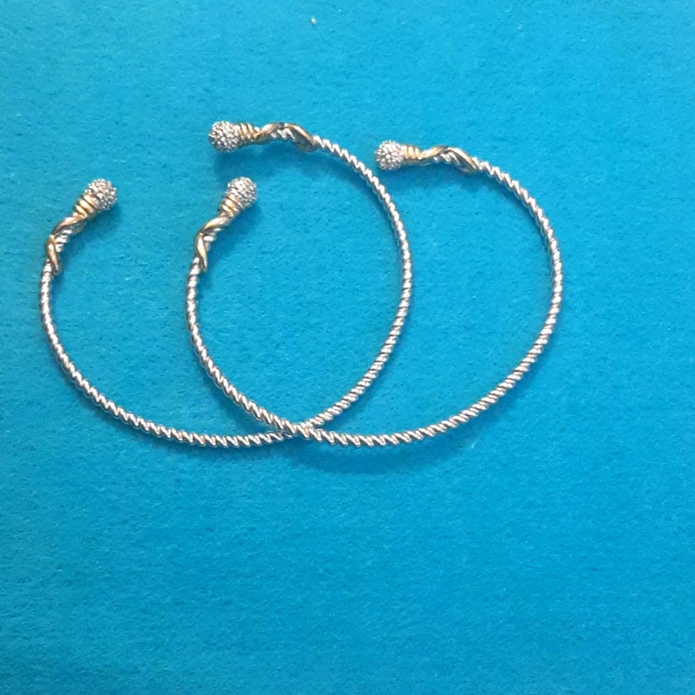 Vintage gilt sterling 925 NV pair of cuff bracelets